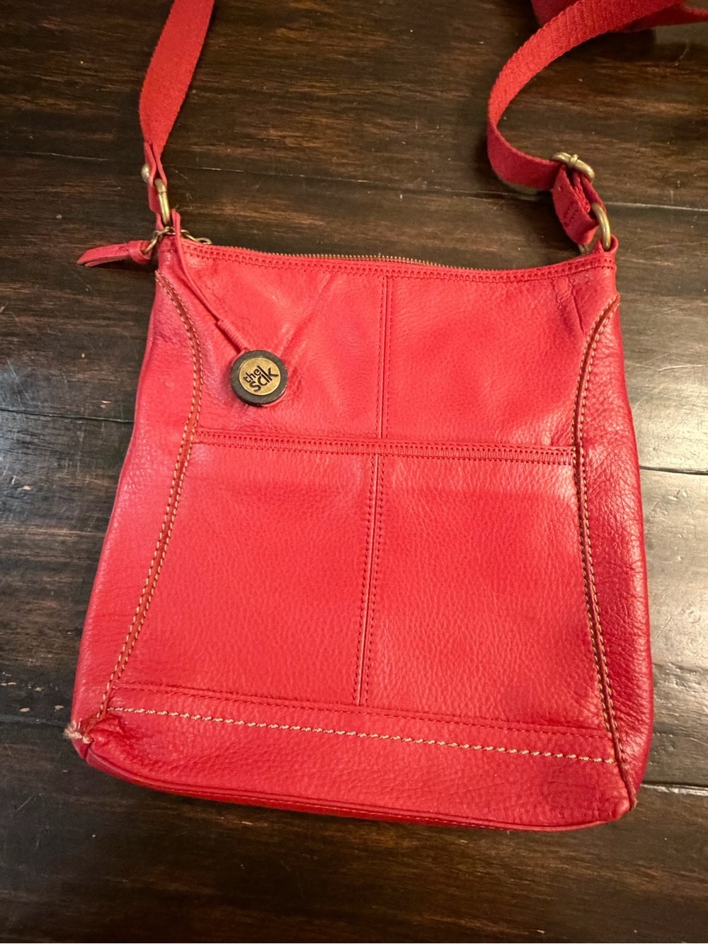 The Sak Red Leather Crossbody Shoulder Bag